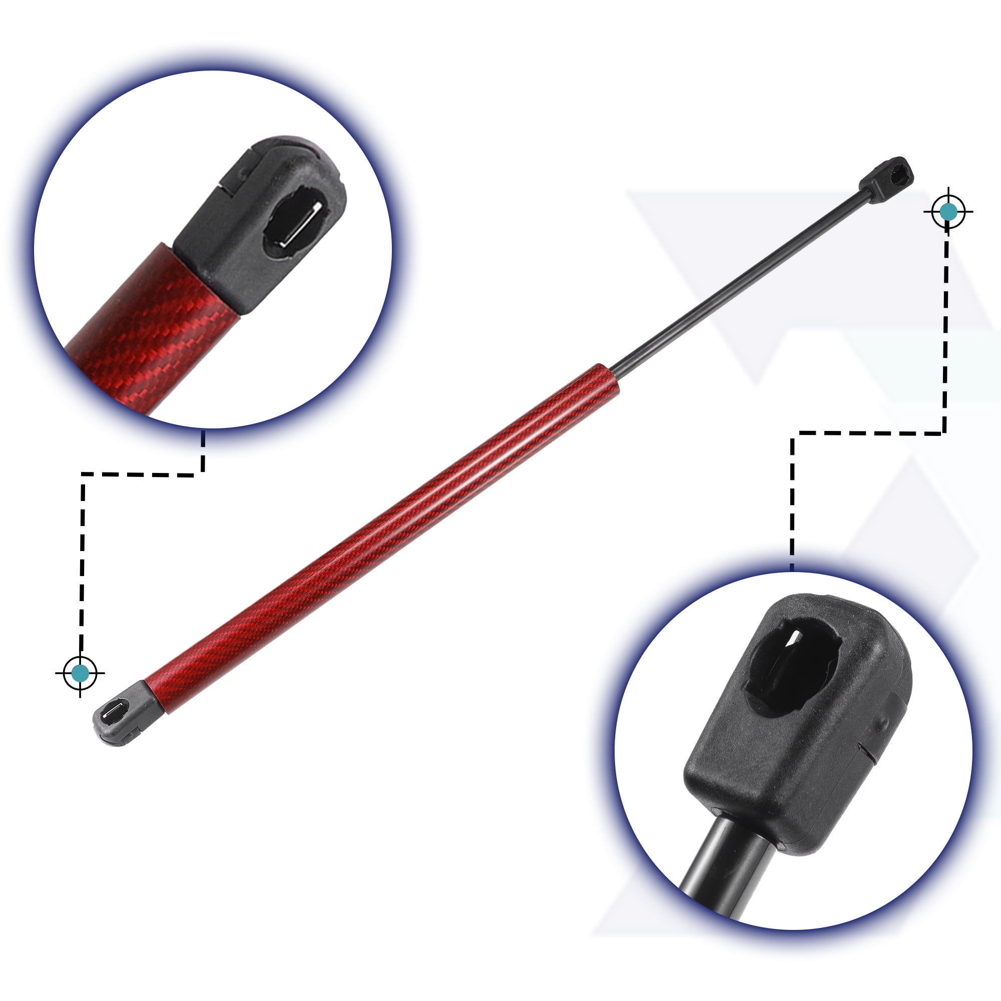 Unique Bargains 2Pcs Front Hood Lift Supports Struts for Jeep Wrangler (JK) 2007-2018 Red