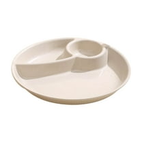 Nkmbld Unbreakable Portion Control Dinner Diet Plates, Reusable Durable Lightweight Salad Plate for Fruits, Snack, Pasta, Cake, Dessert, Beige