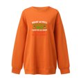 thumbnail image 1 of Gibobby Jersey de forro polar Sudadera sin capucha de manga larga con cuello Rojoondo y estampado de navideñas para mujer para la temporada de otoño e invierno (Anaranjado, XL), 1 of 5