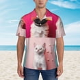 thumbnail image 2 of Sikiie Colorful Dog Cat Collage Print Men's Hawaiian Shirt, Summer Beach Button Pocket Short Sleeve T-Shirt,X-Large, 2 of 7