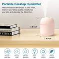 thumbnail image 5 of Portable Mini Humidifier, 220ml Small Cool Mist Humidifier with USB Power and Night Light for Bedroom, Office, and Travel, 5 of 7