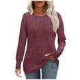 thumbnail image 3 of Trendy Tops for Women 2026 Christmas Fashionable Loose Casual Long Sleeved Round Neck Christmas Printed Top Casual Soft Basic Tee Tops Fall Outfit Clothes, 3 of 7