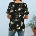 thumbnail image 4 of Uootdi Womens Summer Tops Floral Print Graphic Crew Neck Short Sleeve T Shirts Colorblock Casual Tops for Women Vintage Dressy Loose Fit Trendy Outfits Gift, 4 of 7