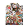 thumbnail image 2 of YIUME Men's Hawaiian Shirt Vibrant Blooms 1930s Vintage Long Sleeve Aloha Shirt, 2 of 7