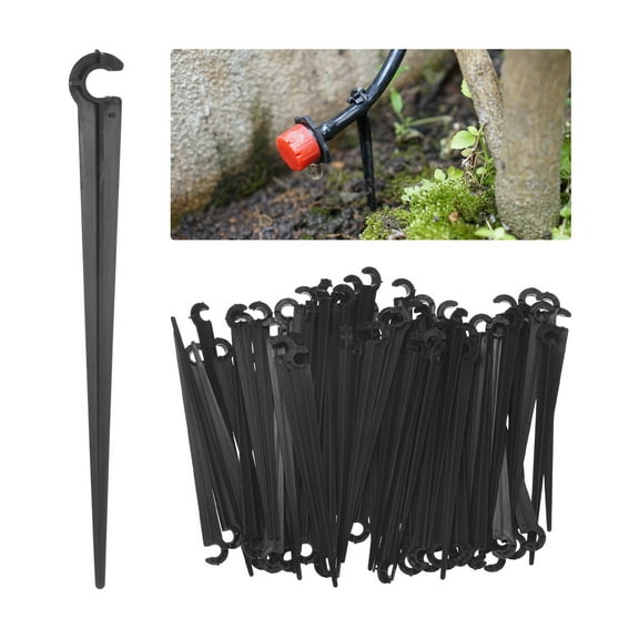 Uxcell 100-Pack Irrigation Drip Support Stakes, for 1/4 Inch Drip Tubing Drip Hose Stakes Securing Pegs Pipe Hose Holder