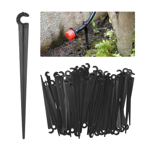 Uxcell 100-Pack Irrigation Drip Support Stakes, para estacas de manguera de goteo de 1/4 de pulgada