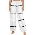 thumbnail image 2 of Nfurl Women's Winter Flannel Pajama Pants with Pockets Warm Stripe Elastic Waist Pjs Bottoms Cozy Lounge Long Boxer Pant Ladies Sleep Bottom White XL, 2 of 6