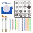 thumbnail image 2 of Juego de herramientas de punteado de mandala de 37 piezas con pincel de paleta de plantillas, 2 of 8