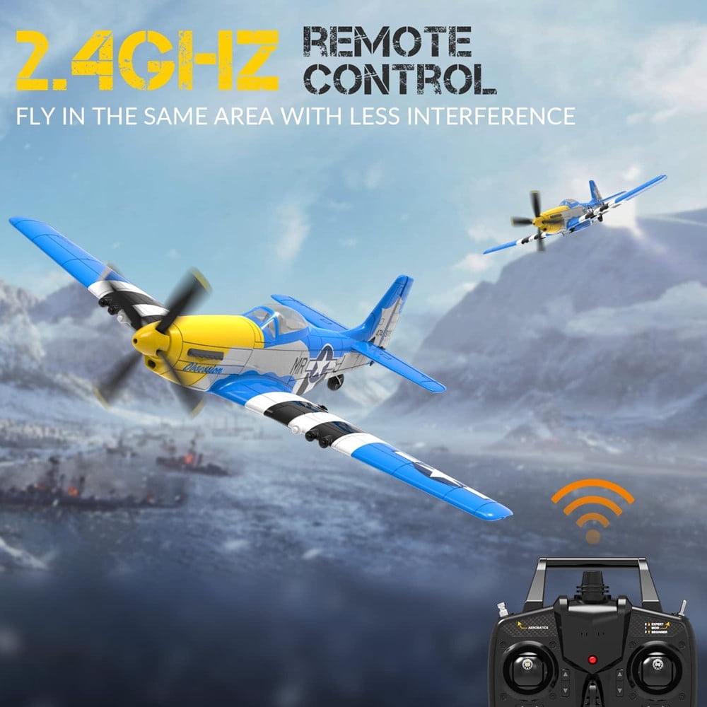 Roofworld RC Plane P51 Mustang Fighter Hobby Remote Control Airplane 6-Gyro System