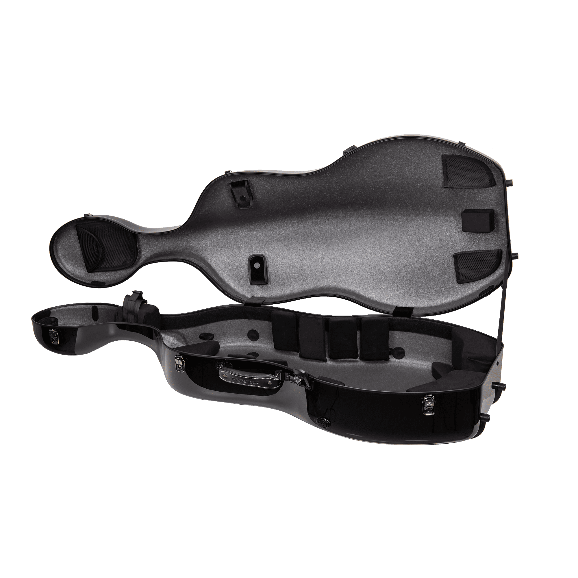 Crossrock Ultra Carbon Fiber Case fits 4/4 Full Size Cello, Super lightweight as 6 lb, with Protective Cover, TSA Lock -Gilded Black