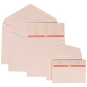 JAM Paper Wedding Invitation Combo Sets, 1 Small & 1 Large, Pink Card with White Envelope and Pink and Ivory Band, 150/pack