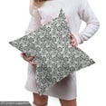 thumbnail image 4 of Black Grey Fabric by the Yard, Blossoming Flowers Pattern Simplistic Sketch Style Flourishing Garden, Decorative Upholstery Fabric for Sofas Home Accents, 2 Yards, Black Grey White by Ambesonne, 4 of 4