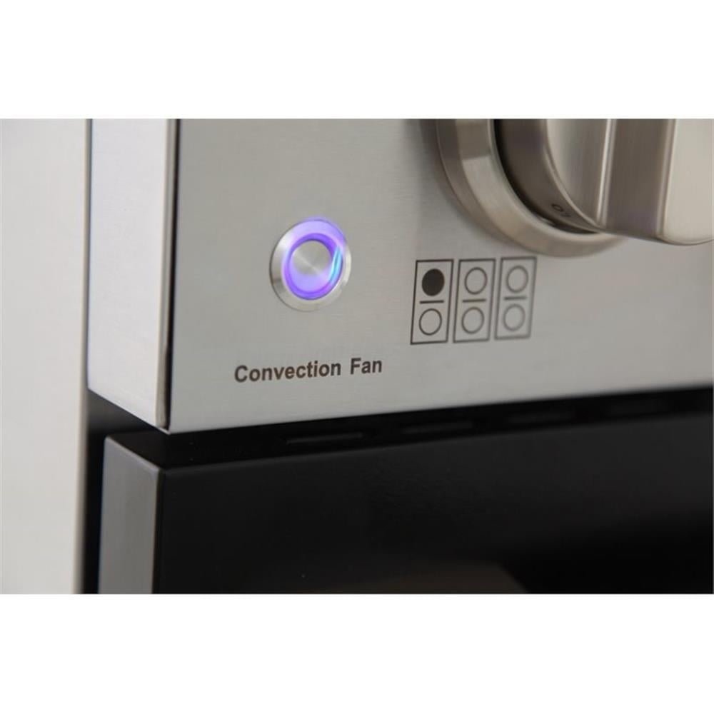 Pemberly Row 36" Stainless Steel Natural Gas Range in Silver/Black