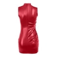 thumbnail image 3 of Vestido sin mangas de cuero sintético para mujer: ajustado a las caderas, sexy para fiesta, tejido elástico, tallas S-L (busto/cintura/cadera/largo), 3 of 6