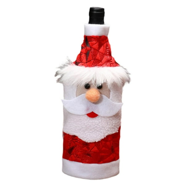 Bolsa para botella de vino navideña, chaqueta, adorno navideño, reutilizable, multifuncional. Papá Noel