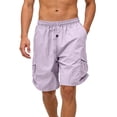 thumbnail image 2 of VV AVEORS Men'S Quick Dry Cargo Shorts With Drawstring Lightweight Breathable Sports Athletic Outdoor Shorts With Zipper Pockets Light Purple M, 2 of 7