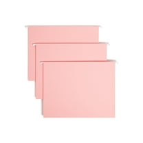 Smead Hanging File Folder with Tab, 1/5-Cut Adjustable Tab, Letter Size, Pink, 25 per Box (64066)