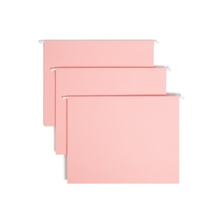 UPC: 0086486640664 | Smead Hanging File Folder with Tab  1/5-Cut Adjustable Tab  Letter Size  Pink  25 per Box (64066)
