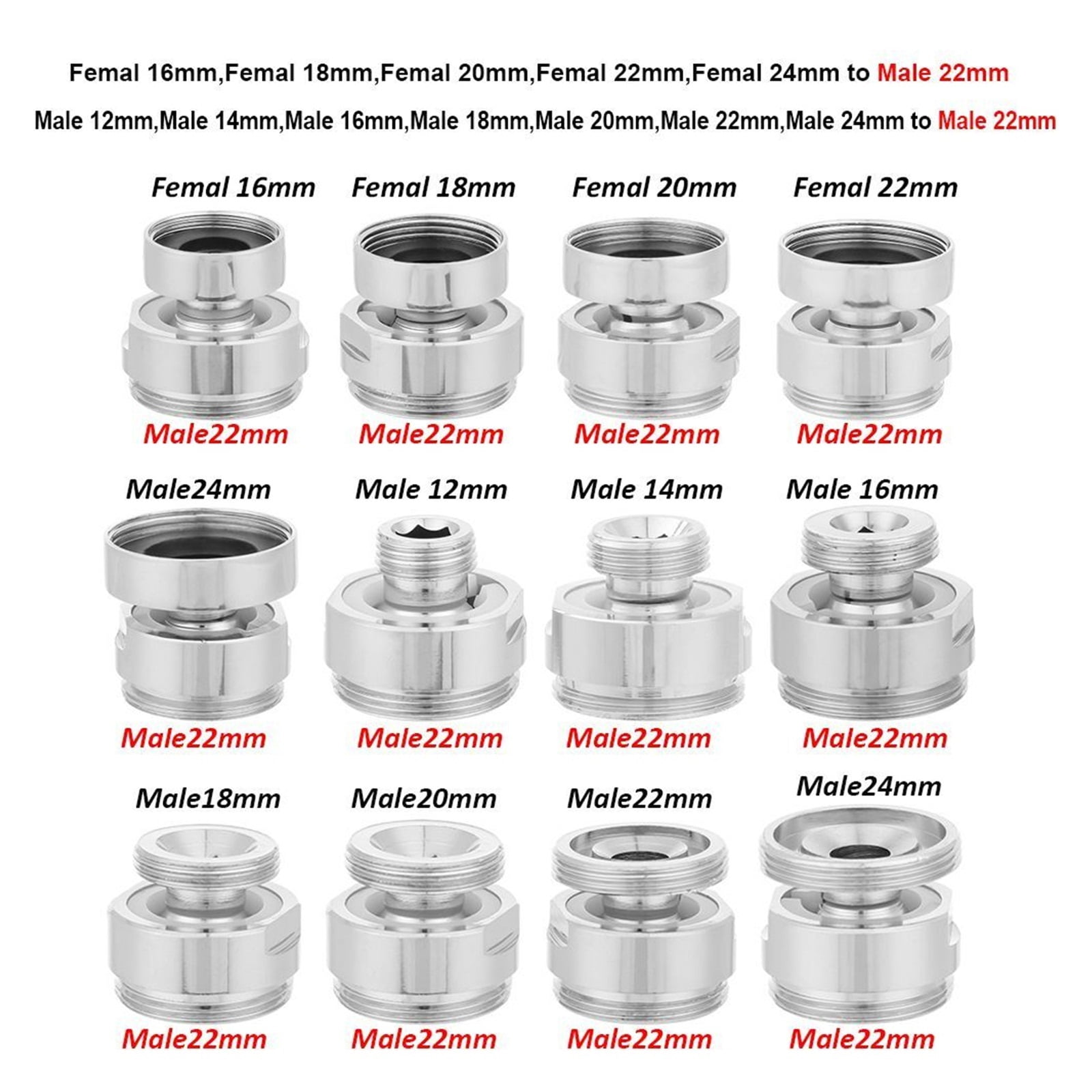 1Pcs Faucet Aerator 360 Degree Adjustable Brass Faucet Connector Swivel Aerator Adapter Shower Faucet Aerator Adapter Kitchen Faucet Fittings ,Water Saving