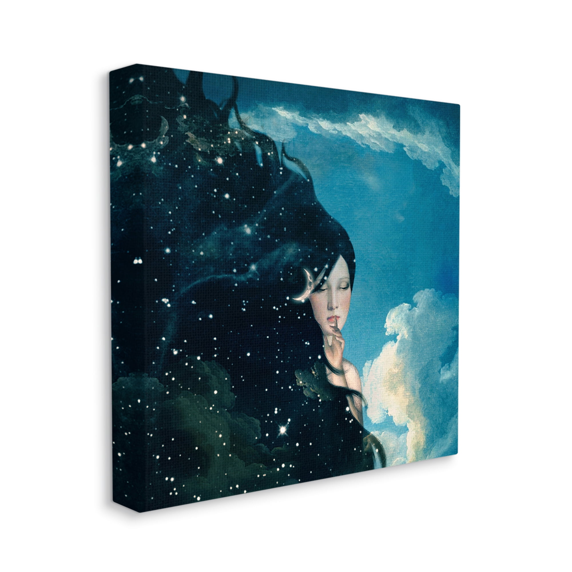 Stupell Industries Abstract Starry Night Sky Hair Daytime Clouds Canvas Wall Art, 30 x 30, Design by Paula Belle Flores