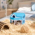 thumbnail image 5 of Small Pet Supplies, Hamster Hideout, Hamster Enrichment, Wooden Hamster Cage Accessory, 7X6X5.5 Inch Pink Fence Villa Hamster House for Dwarf and Syrian Hamsters, 5 of 5