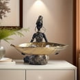 thumbnail image 5 of Handmade African Woman Resin Tray Statue, Decorative Figurine Tray for Jewelry, Keys, Home Table Centerpiece, Cultural Art Gift, 5 of 7