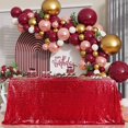 thumbnail image 1 of Mantel B-COOL con lentejuelas brillantes rojas 229 x 229 cm, 1 of 7