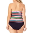 thumbnail image 3 of Anne Cole PAINTED SKY STRIPE MULTI Plus Size Bandeau Tankini Swim Top, US 16W, 3 of 4