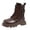 Brown, variant on Boys Girls Combat Boots Toddler Side Zipper Ankle Booties Little Kid Lace up Casual School Uniform Dress Shoes Black Size 10