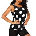 thumbnail image 2 of Fotbe Black and White Polka Dot Blusas Sin Mangas para Mujer – Estilo Casual, Corte Suelto, Slim-Fit, Cuello Redondo Deportivo, Tops de Verano para Gimnasio y Yoga-XX-Large, 2 of 7