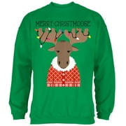 Christmas Merry ChristMoose Moose Mens Sweatshirt Irish Green X-LG