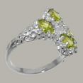 thumbnail image 3 of LBG British Made 925 Sterling Silver Cubic Zirconia & Peridot Womens Statement Ring - 33 size options - Size 8.25, 3 of 6