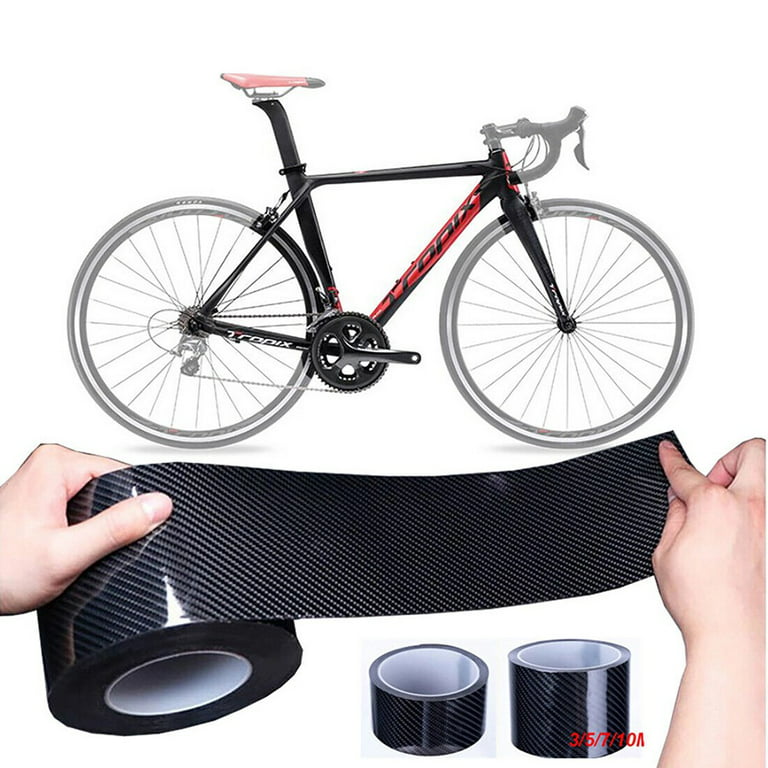 Fahrrad Rahmen Schutz Aufkleber 5D Carbon Muster Film 3/5cm Fahrrad  Protector Anti-kollision Tragen-beständig - AliExpress