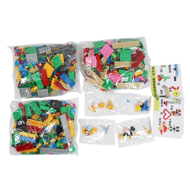 Bloques de construcción granulares educativos del juguete 1000 PC con colores aleatorios en caja grande azul para el juego del niño