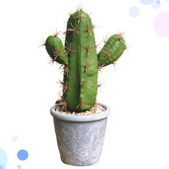 LITINKIMI 1-Pack Artificial Cactus Bonsai Green Faux Plant for Home Office Room Decor 9.4x9.4x9.4in