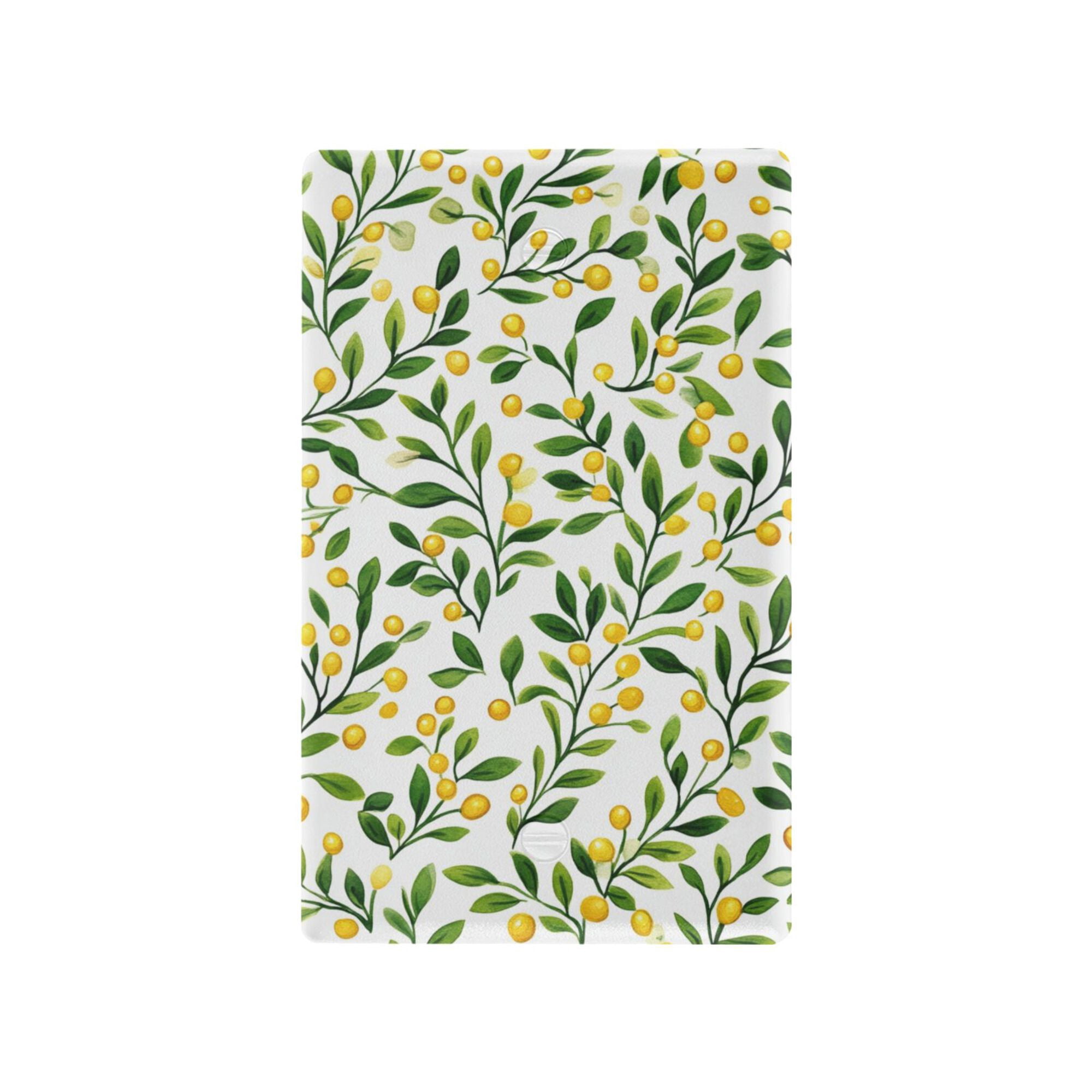 Yayeee Blank Wall Plate Cover 1-Gang 4.5"x2.7" Home Unused Decorative Outlet, Olive Leaf
