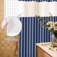 thumbnail image 3 of No Hook Shower Curtain, Navy Blue Striped Shower Curtains for Bathroom with See Through Top Window, Navy Blue White Farmhouse Stripes Waterproof & Washable Bath Curtain Stand Up Stall 36"x72", 3 of 9