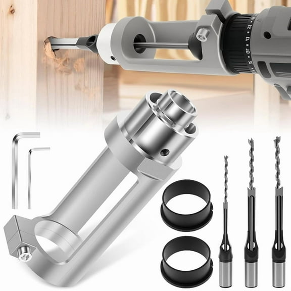 Square Hole Drill Bit Adapter with Drill Bits, Mortising Attachment,Hole Drill Fixing Holder, Power Tool for Woodworking