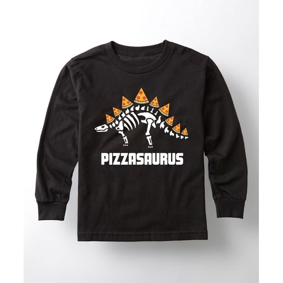 Instant Message - Pizzasaurus Boys' Long Sleeve Graphic T-Shirt