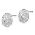 thumbnail image 2 of Auriga 14k White Gold Sand Dollar Stud Earrings for Women(L-11.3mm, W-11.55mm), 2 of 5