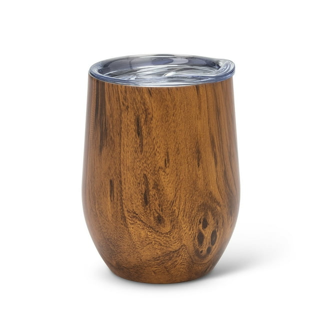 Set of 4 Wood Look Insulated Wine Tumbler