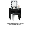 thumbnail image 5 of Hudi Makeup Vanity and Stool Set- 10 Lights- USB Power Outlet- Black, 5 of 6