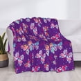 thumbnail image 3 of Naloa Bright Butterflies Flannel Blankets - Thick and Warm Blanket for Winter, Soft Fuzzy Plush King Blanket for All Seasons60"x50", 3 of 6