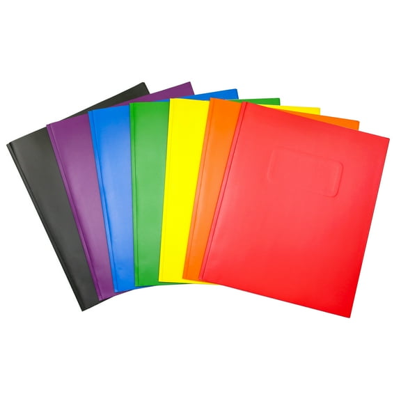 Pen+Gear 3 Prong Paper Folders, 7 Count, Assorted Colors, Letter Size