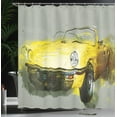 thumbnail image 4 of Ambesonne Car Shower Curtain, Vintage Retro Style Cuban, 69"Wx70"L, Sage Green Yellow, 4 of 5