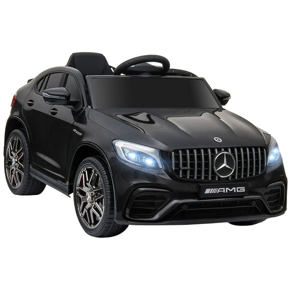 Aosom 12V/7AH Kids Ride on Car, Mercedes Benz AMG GLC63S Coupe, Electric Car with Remote Control, Handle, 2 Speed, with Music, Electric Light, Easy to Move, Black
