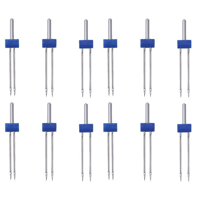 CIMAXIC 12pcs Sewing Machine Needles Electric Twin Needles Double Machine Needles Kit Sewing Machine Double Needles Sewing Accessories,1.54"X0.12"X0.12"