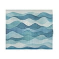 thumbnail image 2 of Abstract Blue Wave Pattern Door Side Curtain 54x40in Privacy Shade UV Protection Rod Pockets, 2 of 10