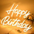 thumbnail image 2 of LEKOU Letreros de Neon Dorado Feliz Cumplea&ntilde;os, Letrero de Ne&oacute;n Happy Birthday con Interruptor Regulable, Ne&oacute;n de Feliz Cumplea&ntilde;os Alimentado por USB para B, 2 of 7