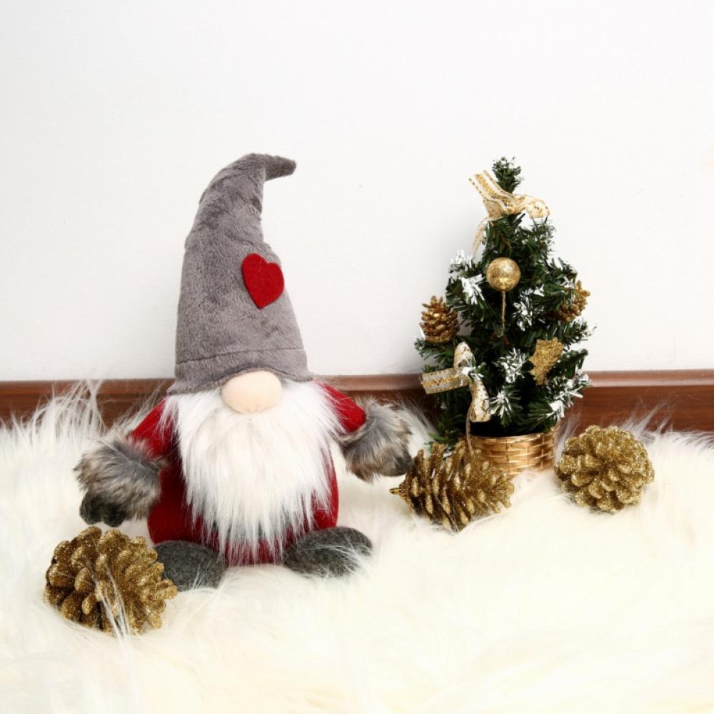 Christmas Santa Claus Doll Tomte Standing Long Hat Gnome Plush Pendant Handmade Home Decor Desktop Ornament - image 4 of 4